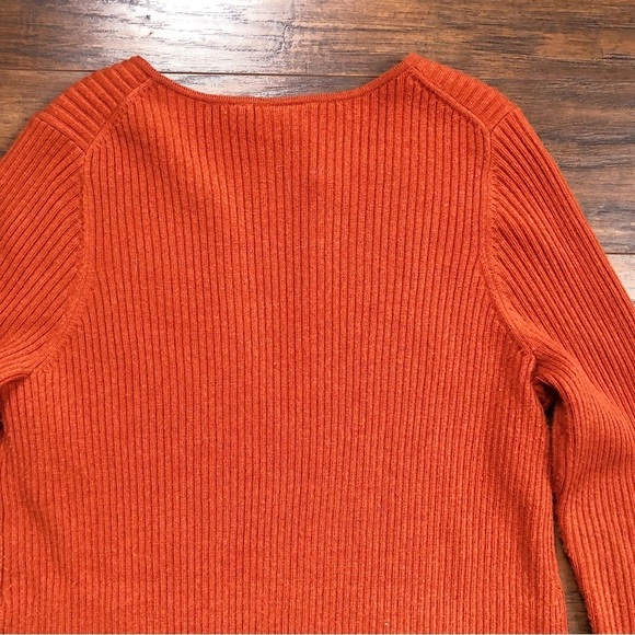 Ett Twa • Anthro Amrita tunic sweater burnt orange merino ribbed knit pullover - Picture 10 of 10